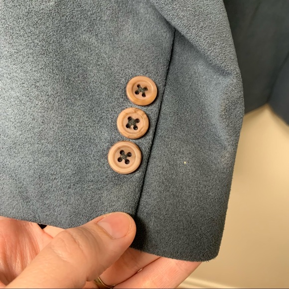 Vintage Halston Halo-Suede‎ Blue Suede Blazer - Picture 11 of 13